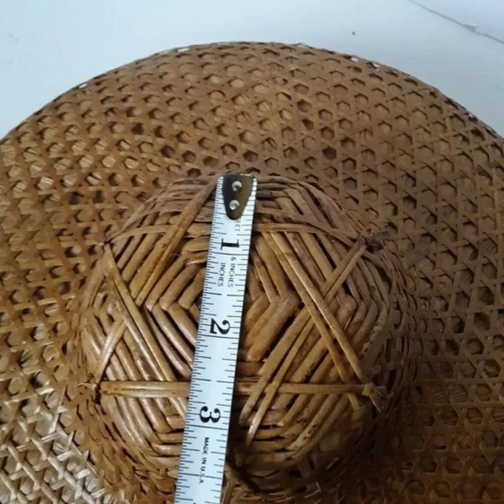 Wicker Rattan Vintage Hat Hanging Decor